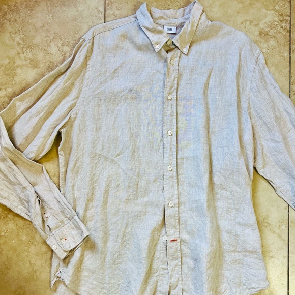 SPOKE-London Button Down Linen Shirt - Picture 2 of 8